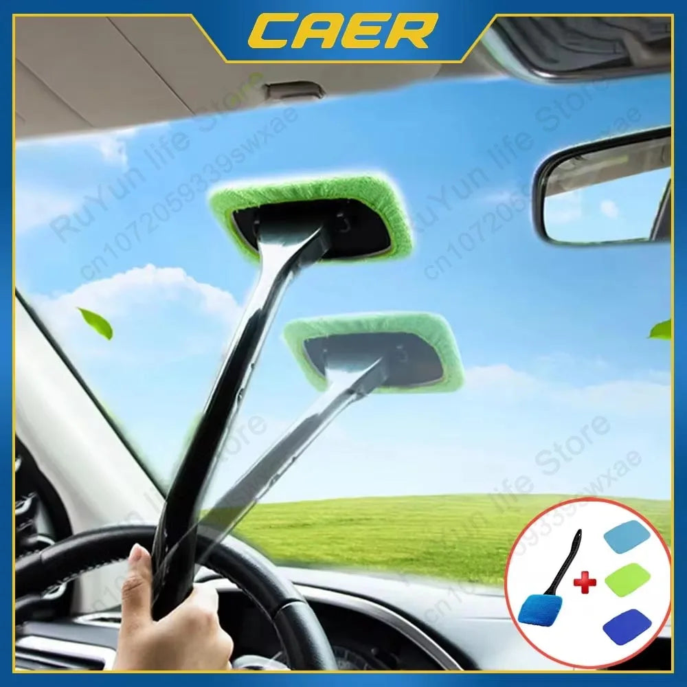 Car Window Cleaner Brush Kit Microfiber Windshield Cleaning Tool Auto