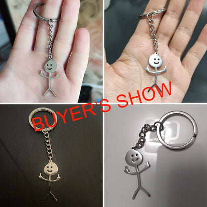 Teamer Funny Middle Finger Stickman Keychain 2024 Cute Trend School