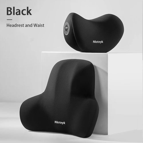 Car Headrest Lumbar Memory Foam Cervical Lumbar Support Universal Auto