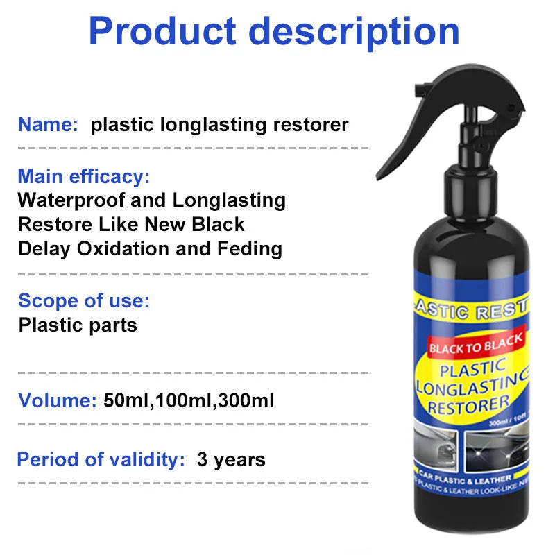 Plastic Restorer Revitalizer Plastic Leather Renovator Longlasting