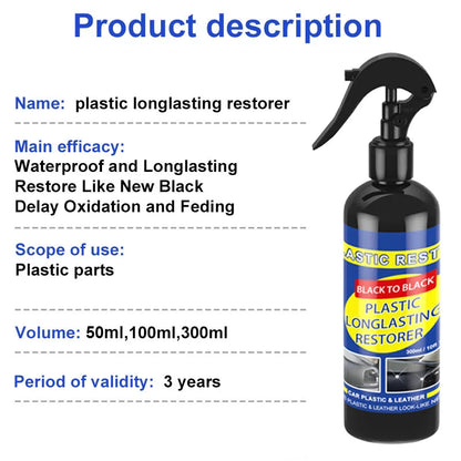 Plastic Restorer Revitalizer Plastic Leather Renovator Longlasting