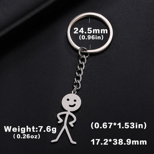 Teamer Funny Middle Finger Stickman Keychain 2024 Cute Trend School