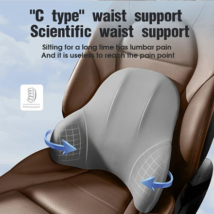 Car Headrest Lumbar Memory Foam Cervical Lumbar Support Universal Auto