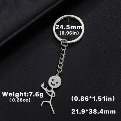 Teamer Funny Middle Finger Stickman Keychain 2024 Cute Trend School