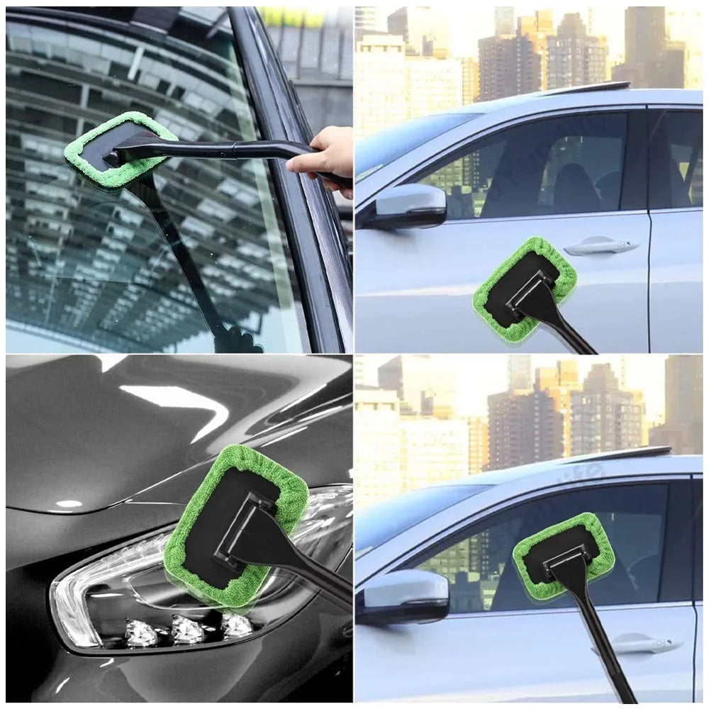 Car Window Cleaner Brush Kit Microfiber Windshield Cleaning Tool Auto