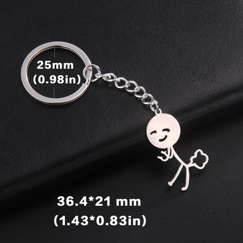 Teamer Funny Middle Finger Stickman Keychain 2024 Cute Trend School