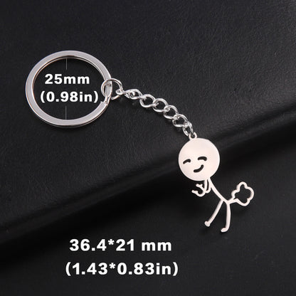 Teamer Funny Middle Finger Stickman Keychain 2024 Cute Trend School