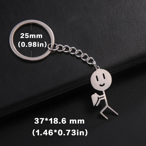 Teamer Funny Middle Finger Stickman Keychain 2024 Cute Trend School