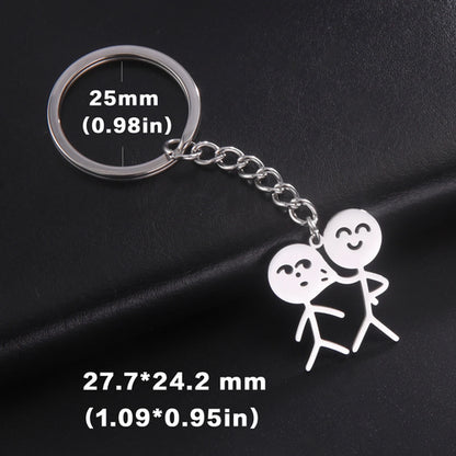 Teamer Funny Middle Finger Stickman Keychain 2024 Cute Trend School